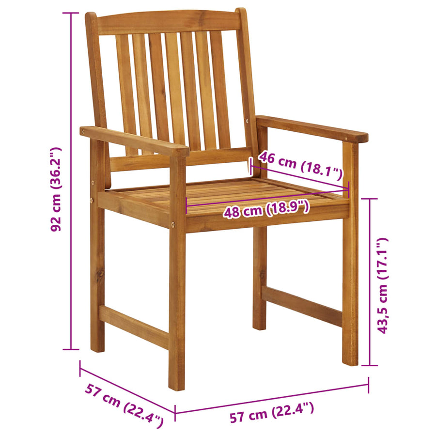 Tuinstoelen Massief Acaciahout 8 Bruin