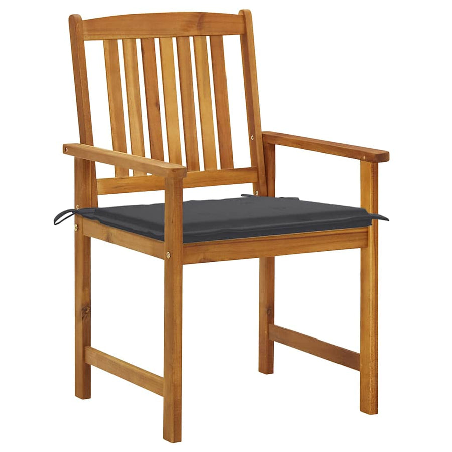 Tuinstoelen Met Kussens Massief Acaciahout 6 Antraciet