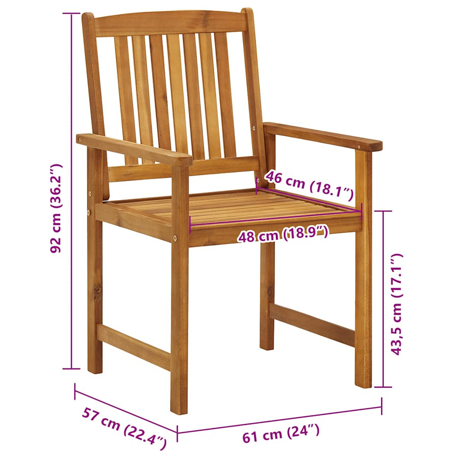 Tuinstoelen Met Kussens Massief Acaciahout 6 Antraciet