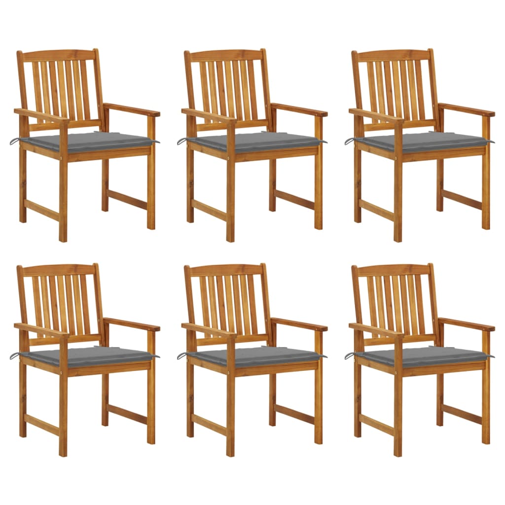 Tuinstoelen Met Kussens Massief Acaciahout 6 Grijs