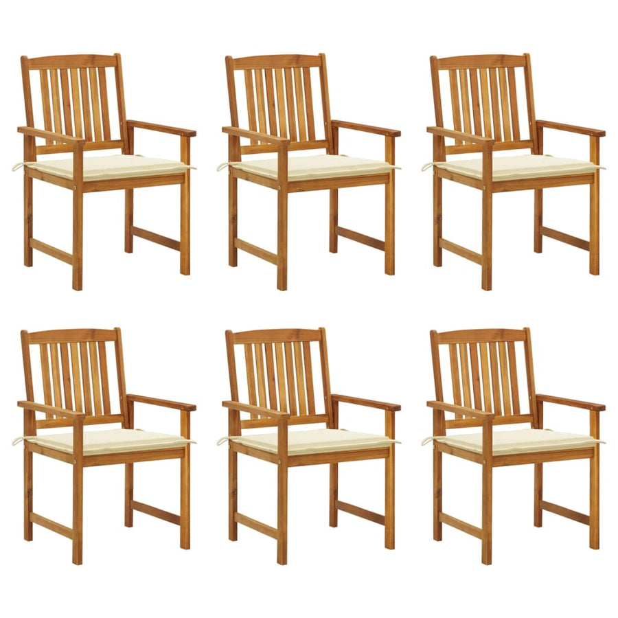 Tuinstoelen Met Kussens Massief Acaciahout 6 Crème