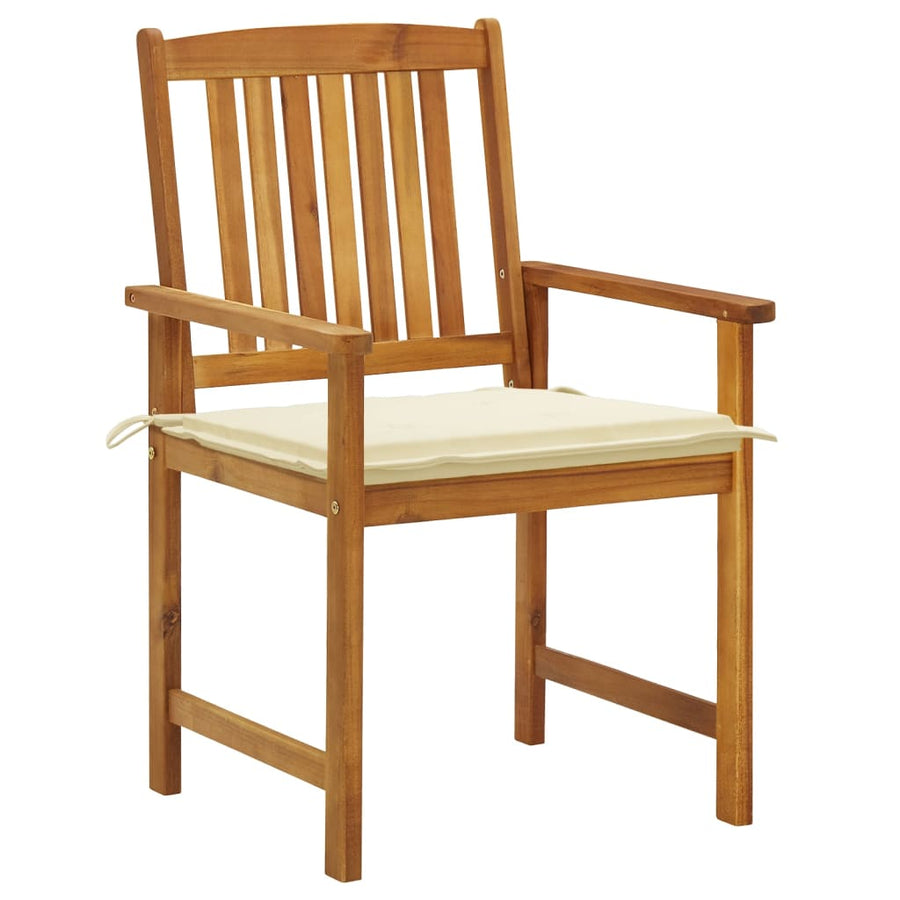Tuinstoelen Met Kussens Massief Acaciahout 6 Crème