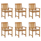 Tuinstoelen 6 st massief acaciahout