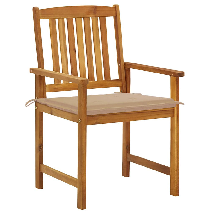 Tuinstoelen Met Kussens Massief Acaciahout 6 Beige