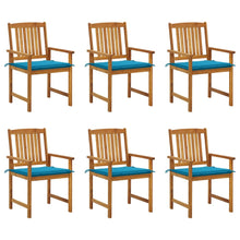Tuinstoelen Met Kussens Massief Acaciahout 6 Blauw