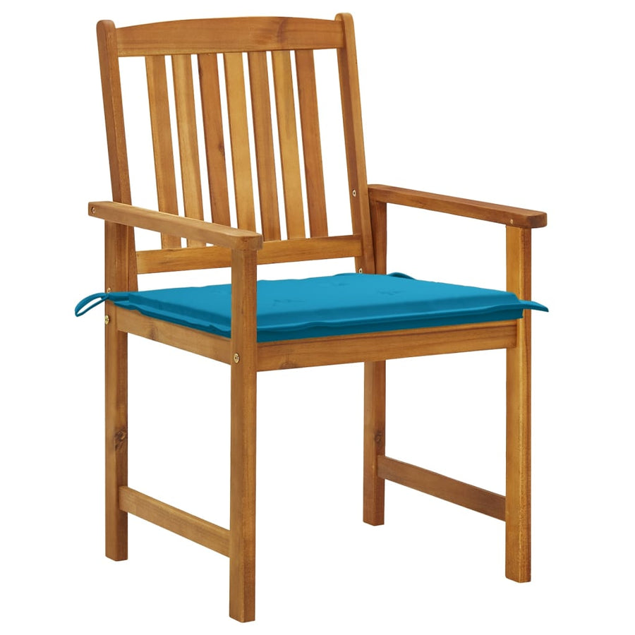 Tuinstoelen Met Kussens Massief Acaciahout 6 Blauw
