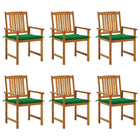 Tuinstoelen 6 stuks massief acaciahout groen