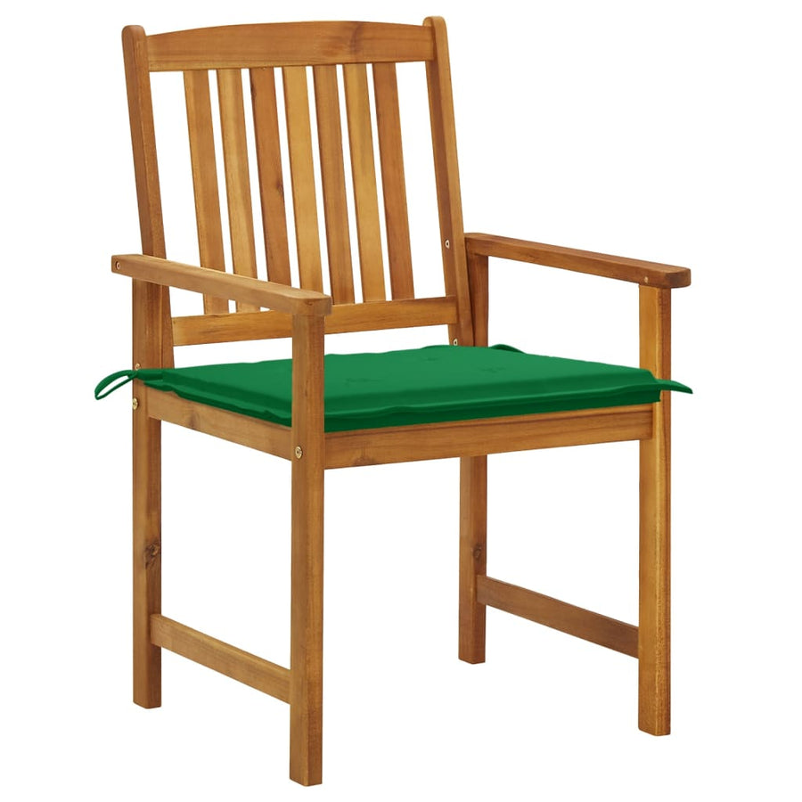 Tuinstoelen Met Kussens Massief Acaciahout 6 Groen
