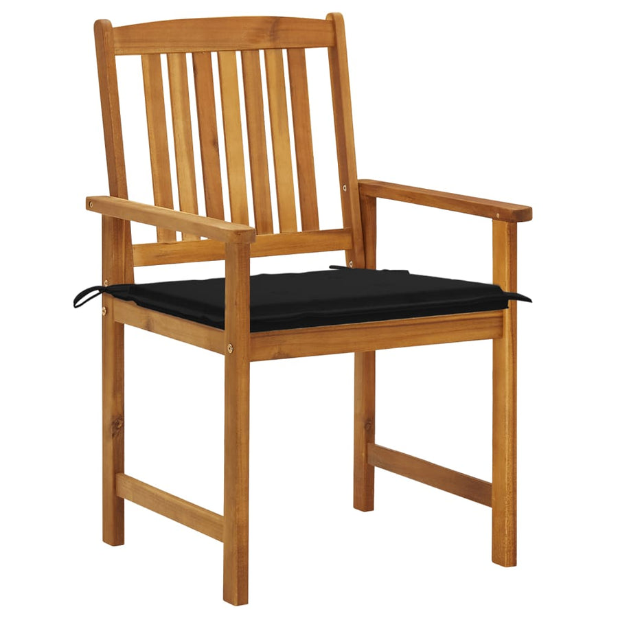 Tuinstoelen Met Kussens Massief Acaciahout 6 Zwart