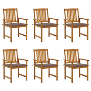 Tuinstoelen 6 stuks massief acaciahout taupe kussens