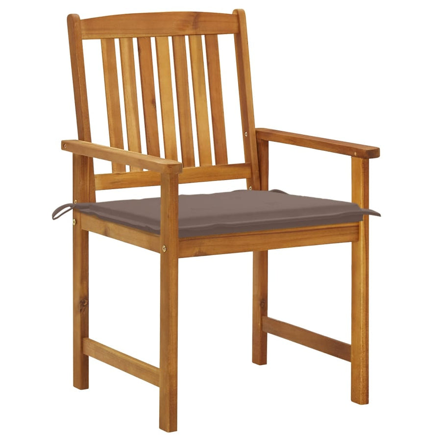 Tuinstoelen Met Kussens Massief Acaciahout 6 Taupe