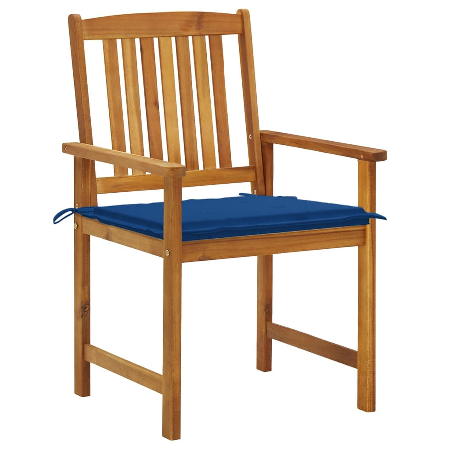 Tuinstoelen Met Kussens Massief Acaciahout 6 koningsblauw