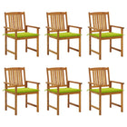 Tuinstoelen 6 st massief acaciahout groen