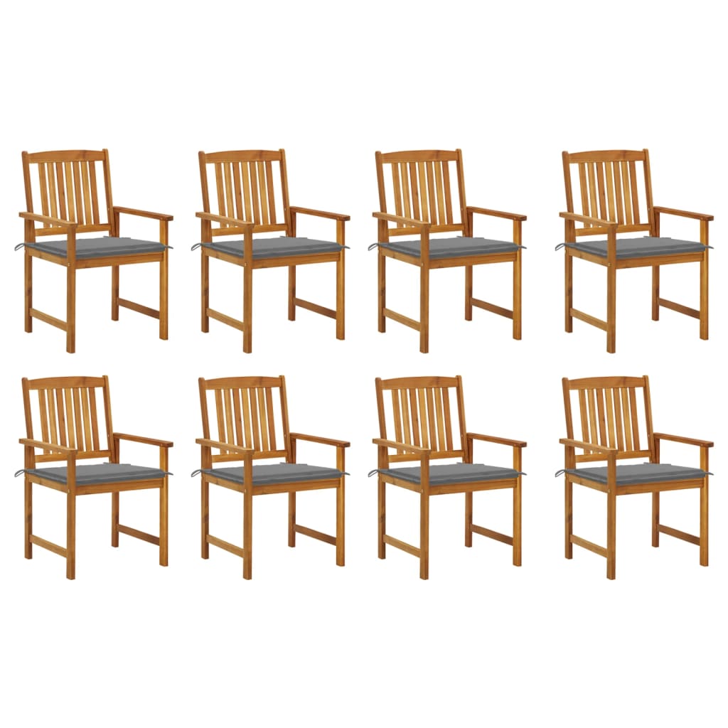 Tuinstoelen Met Kussens Massief Acaciahout 8 Grijs