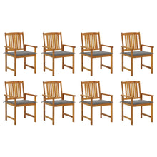 Tuinstoelen Met Kussens Massief Acaciahout 8 Grijs