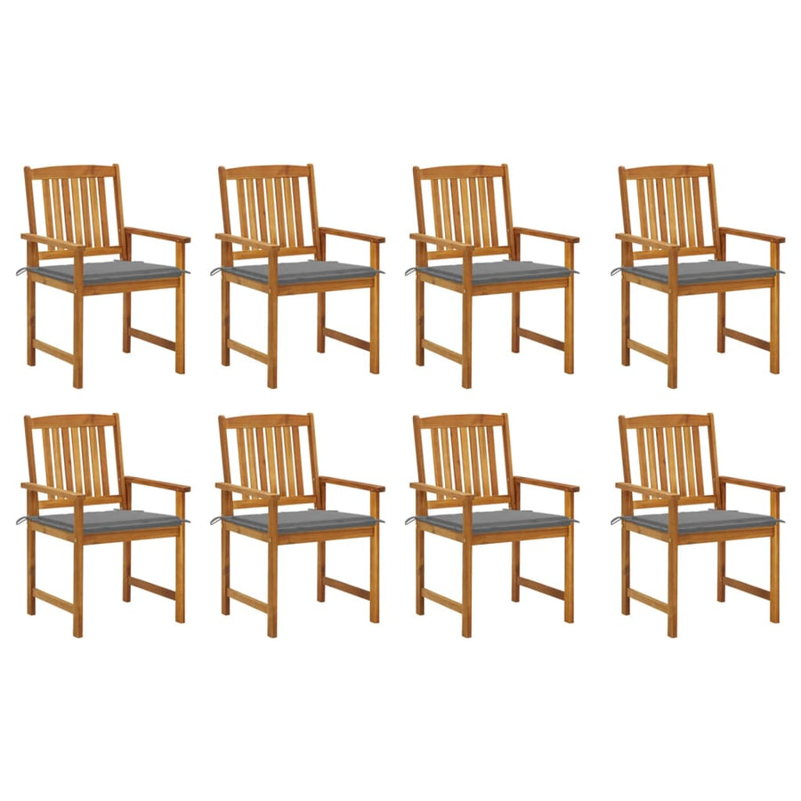 Tuinstoelen Met Kussens Massief Acaciahout 8 Grijs