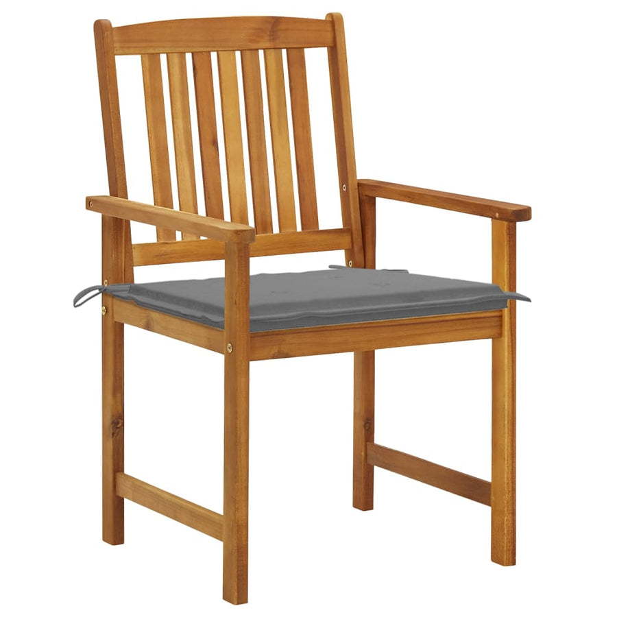 Tuinstoelen Met Kussens Massief Acaciahout 8 Grijs