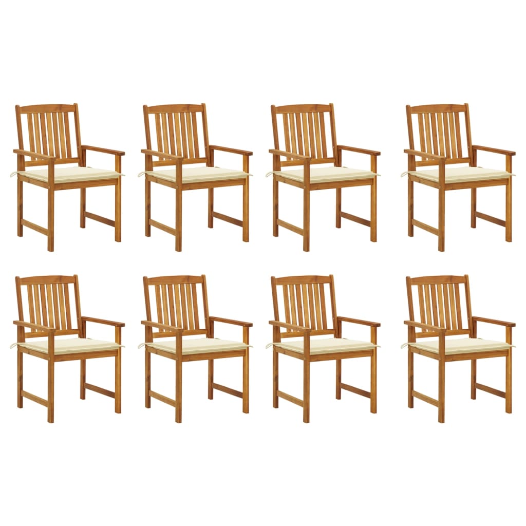 Tuinstoelen Met Kussens Massief Acaciahout 8 Crème