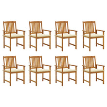 Tuinstoelen Met Kussens Massief Acaciahout 8 Crème