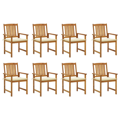 Tuinstoelen Met Kussens Massief Acaciahout 8 Crème