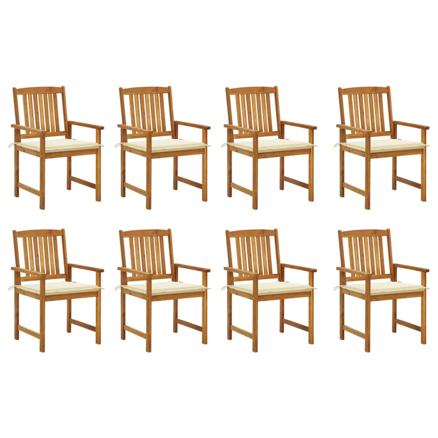 Tuinstoelen Met Kussens Massief Acaciahout 8 Crème