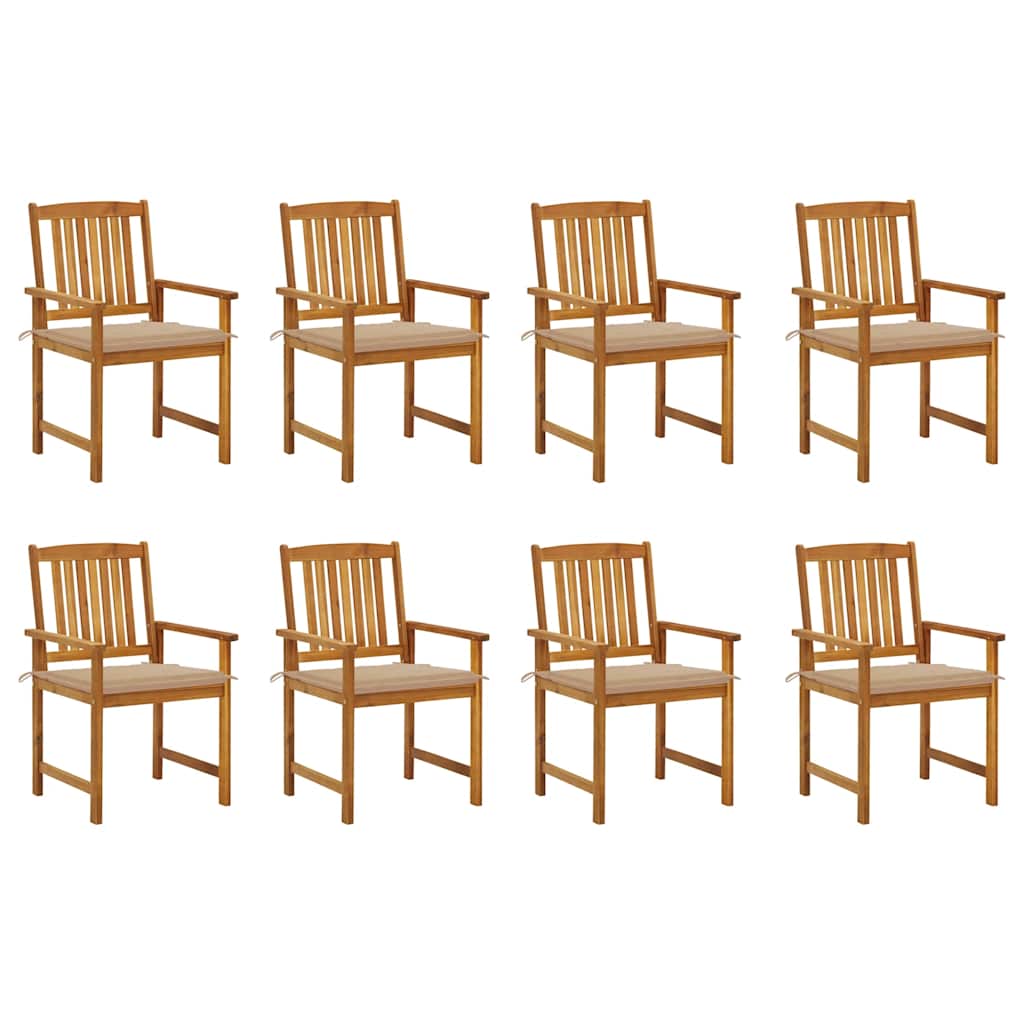 Tuinstoelen Met Kussens Massief Acaciahout 8 Beige