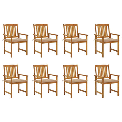 Tuinstoelen Met Kussens Massief Acaciahout 8 Beige