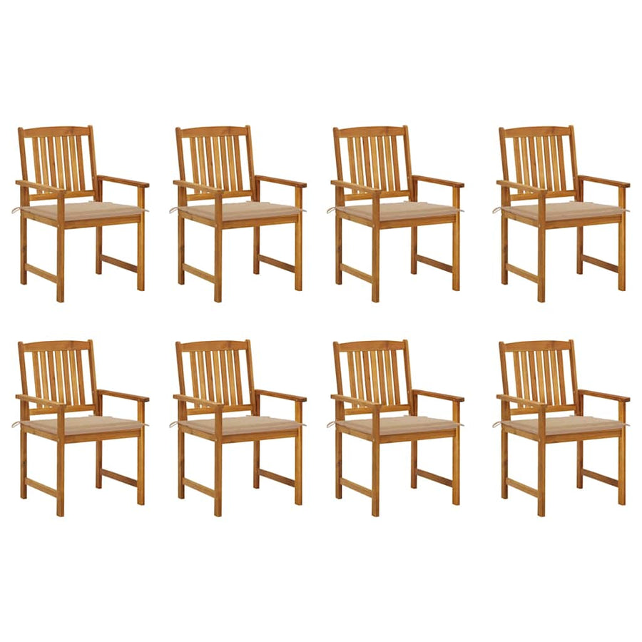 Tuinstoelen Met Kussens Massief Acaciahout 8 Beige