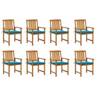Tuinstoelen 8 stuks massief acaciahout met kussens