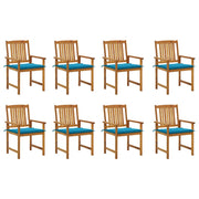 Tuinstoelen 8 stuks massief acaciahout met kussens