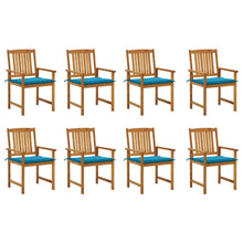 Tuinstoelen Met Kussens Massief Acaciahout 8 Blauw