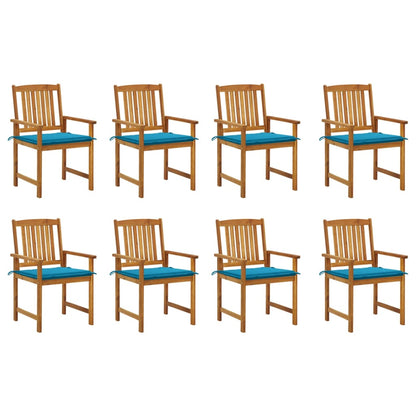 Tuinstoelen Met Kussens Massief Acaciahout 8 Blauw