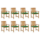 Tuinstoelen 8 st massief acaciahout met kussens