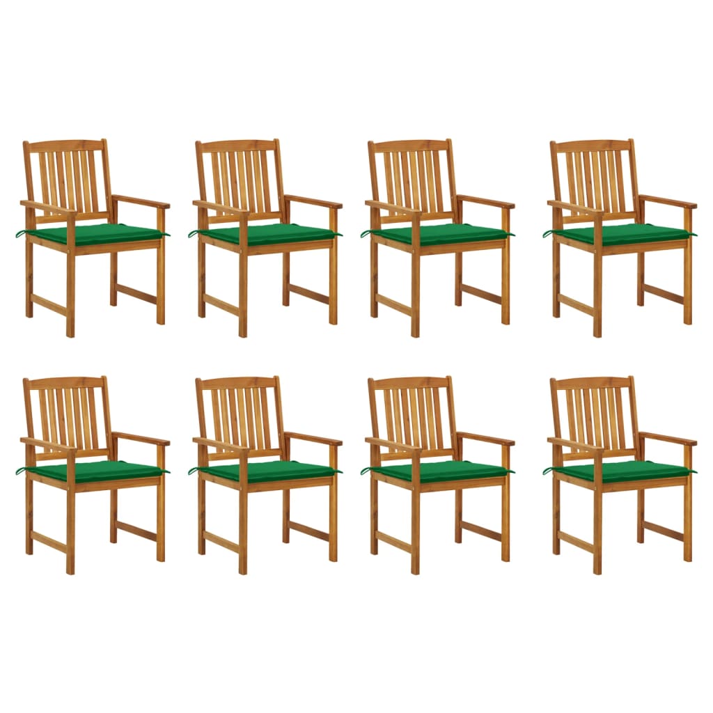 Tuinstoelen Met Kussens Massief Acaciahout 8 Groen