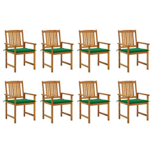 Tuinstoelen Met Kussens Massief Acaciahout 8 Groen