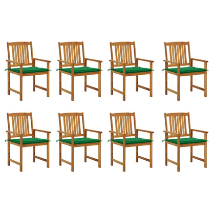 Tuinstoelen Met Kussens Massief Acaciahout 8 Groen