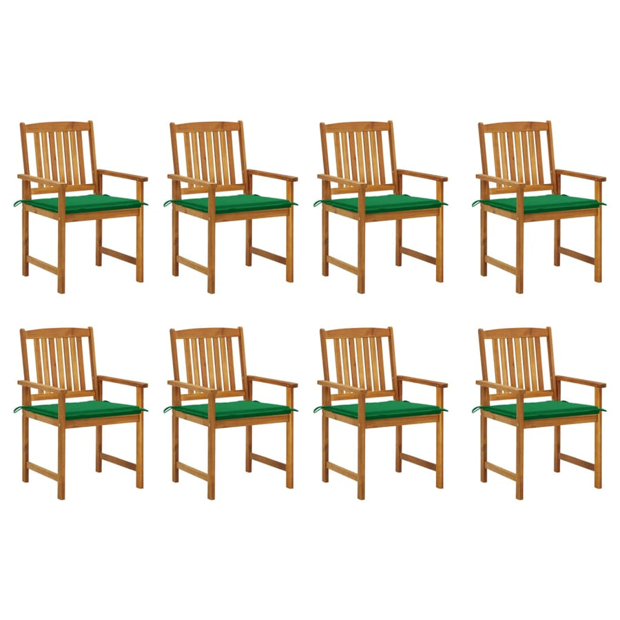 Tuinstoelen Met Kussens Massief Acaciahout 8 Groen