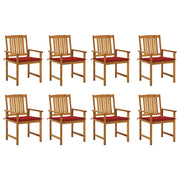 Tuinstoelen 8 st massief acaciahout rood