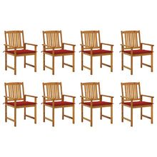 Tuinstoelen Met Kussens Massief Acaciahout 8 Rood