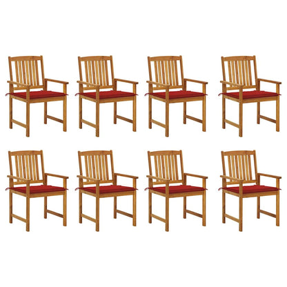 Tuinstoelen Met Kussens Massief Acaciahout 8 Rood