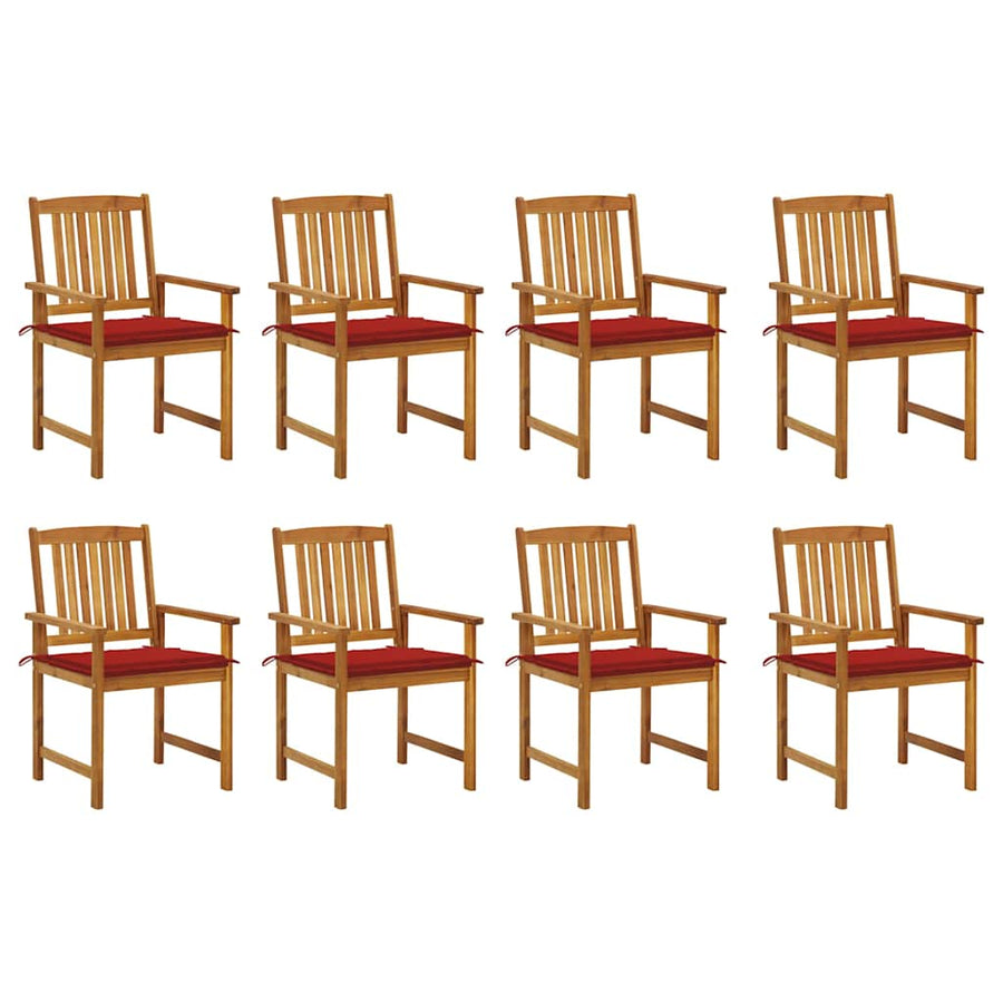 Tuinstoelen Met Kussens Massief Acaciahout 8 Rood
