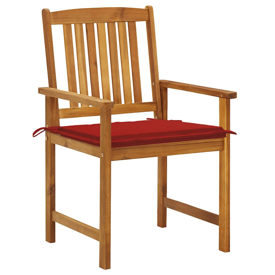 Tuinstoelen Met Kussens Massief Acaciahout 8 Rood