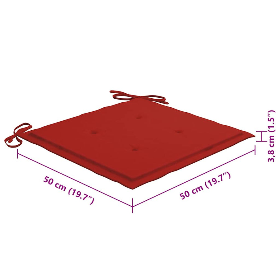 Tuinstoelen Met Kussens Massief Acaciahout 8 Rood