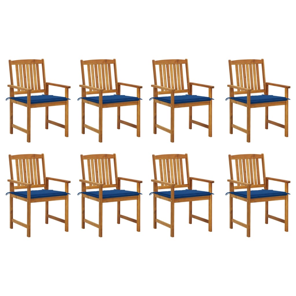 Tuinstoelen Met Kussens Massief Acaciahout 8 koningsblauw