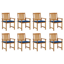 Tuinstoelen Met Kussens Massief Acaciahout 8 koningsblauw