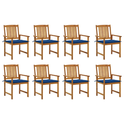 Tuinstoelen Met Kussens Massief Acaciahout 8 koningsblauw
