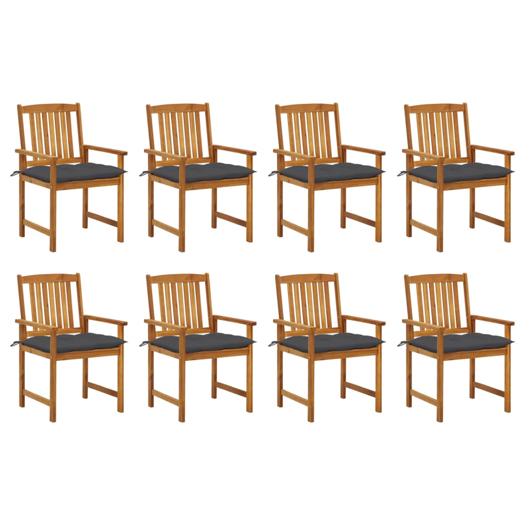 Tuinstoelen Met Kussens Massief Acaciahout 8 Antraciet
