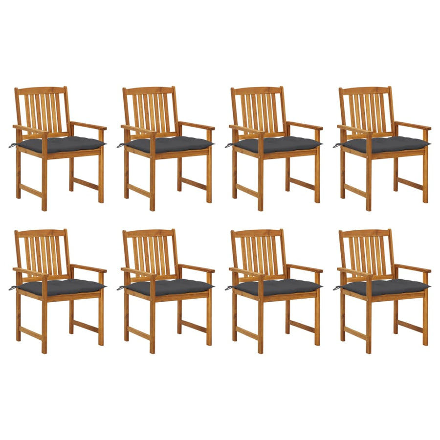 Tuinstoelen Met Kussens Massief Acaciahout 8 Antraciet