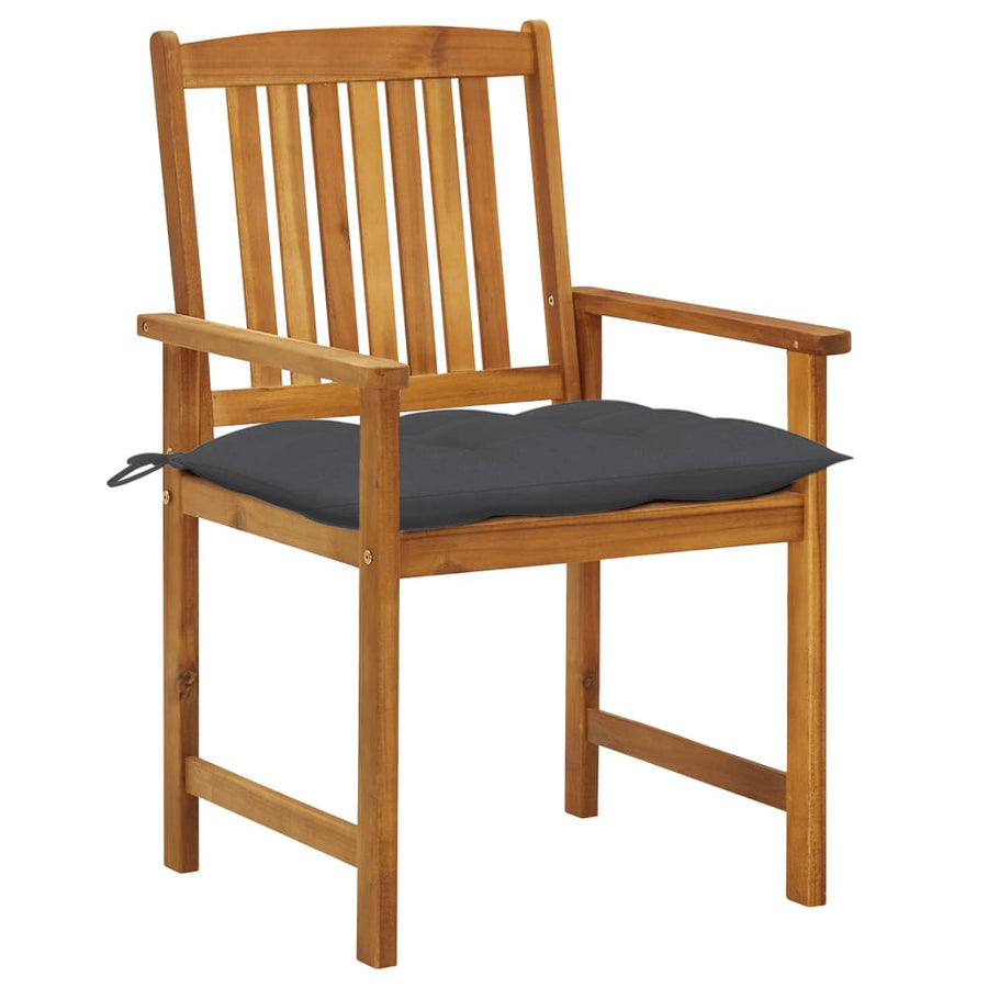 Tuinstoelen Met Kussens Massief Acaciahout 8 Antraciet