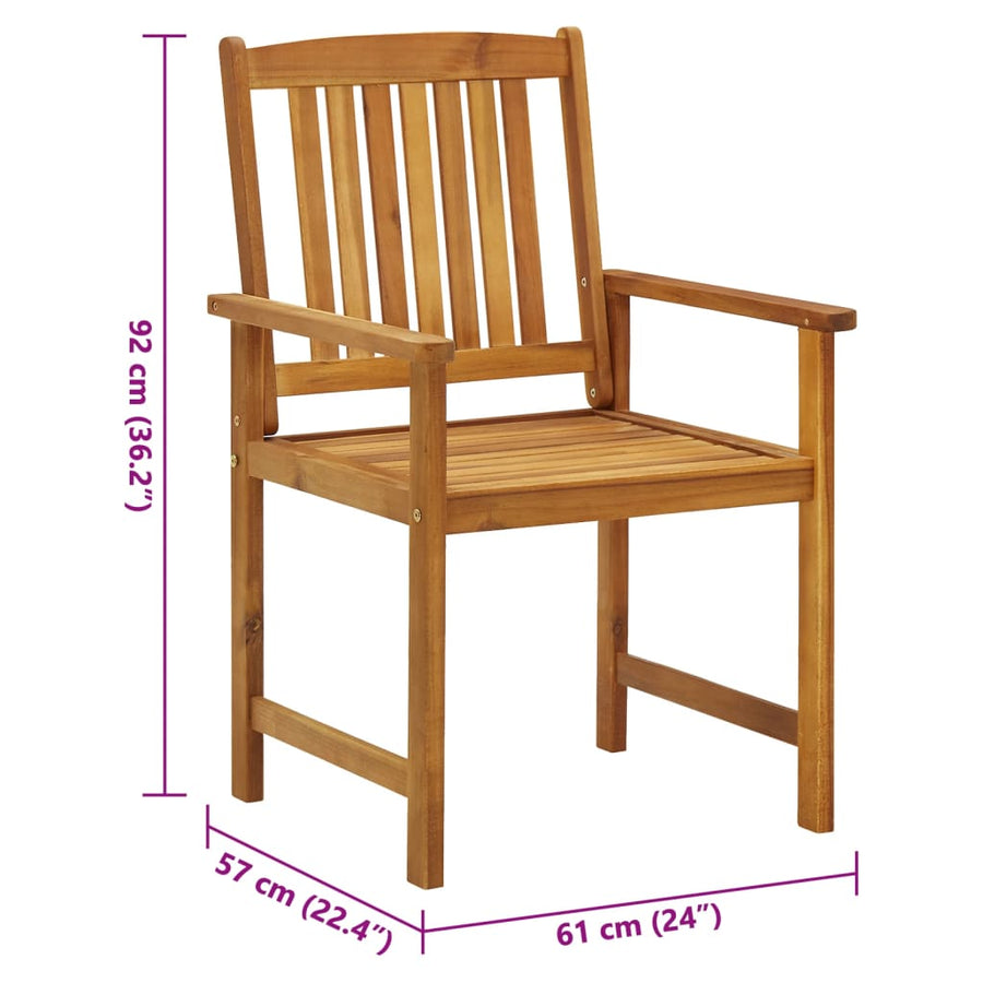 Tuinstoelen Met Kussens Massief Acaciahout 8 Antraciet